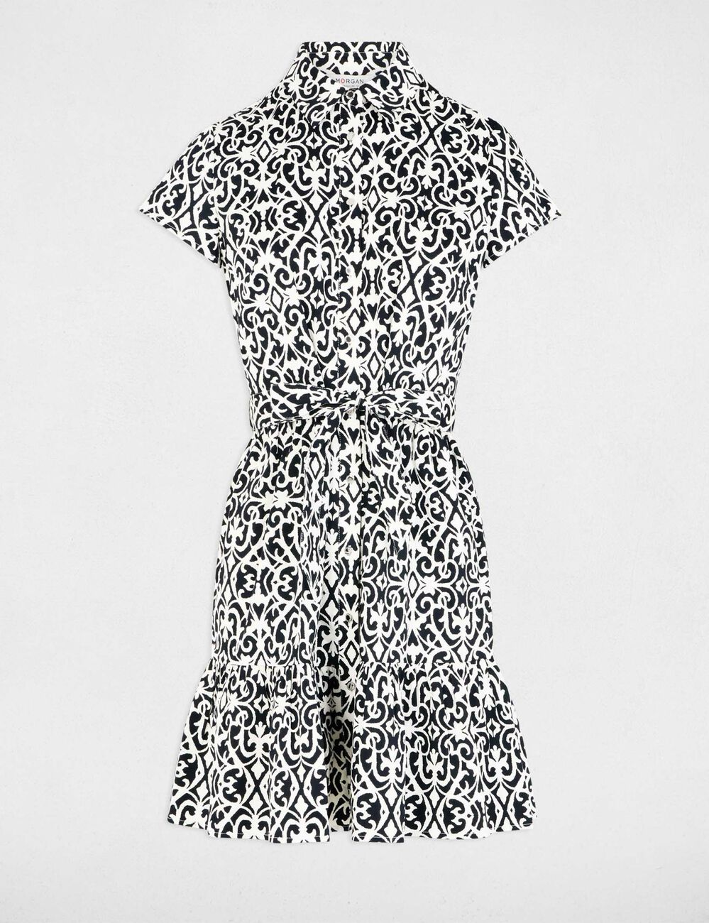 Korte trapezejurk met print meerkleurig vrouw