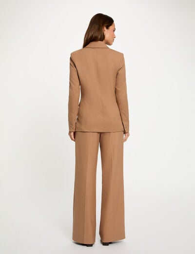 Mouwloze getailleerde blazer bruin vrouw