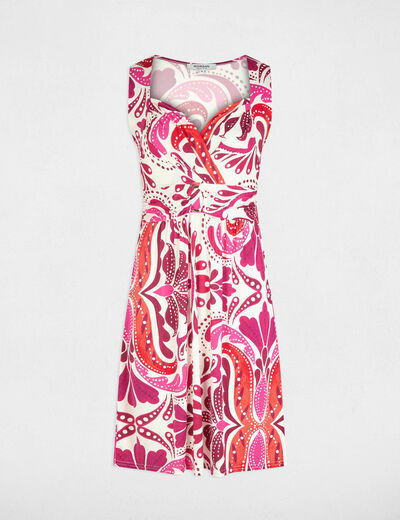 Robe courte col coeur multicolore femme