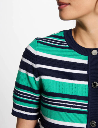 gestreept kort vest met korte mouwen meerkleurig vrouw Gestreept kort vest met korte mouwen meerkleurig vrouw