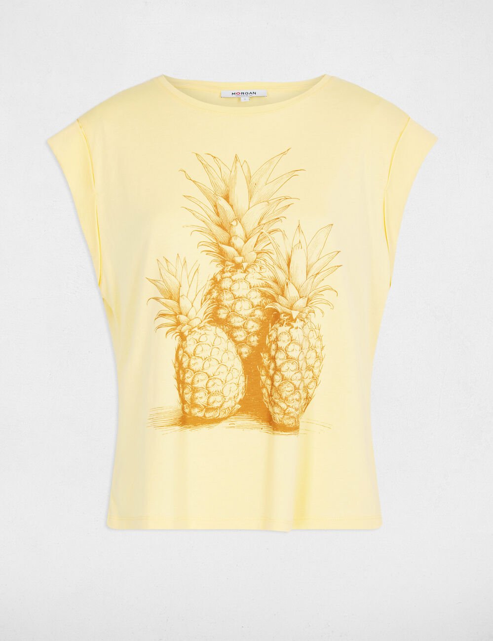 T-shirt sans manches jaune clair femme