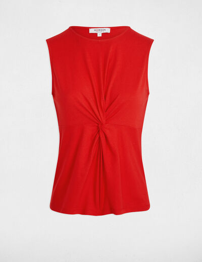 T-shirt sans manches rouge femme