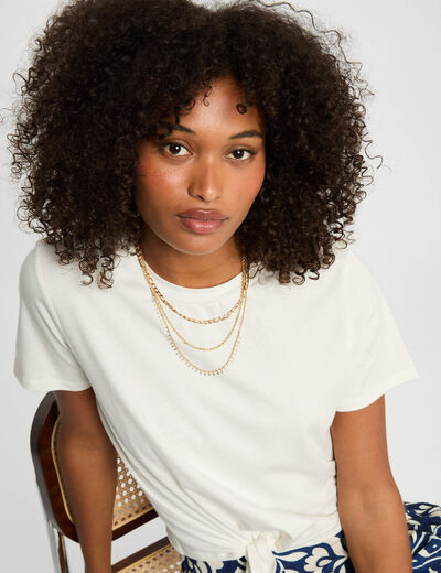 T-shirt met korte mouwen helder wit vrouw