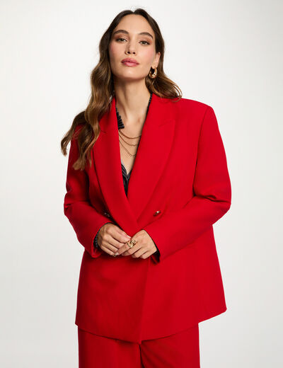 Oversized jas rood vrouw