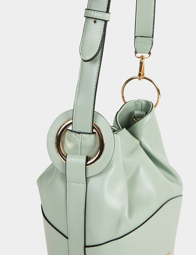 Sac seau &agrave; bandouli&egrave;re vert femme