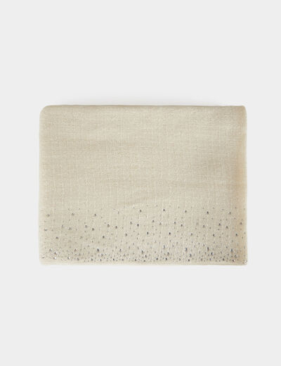 Foulard avec strass ivoire femme