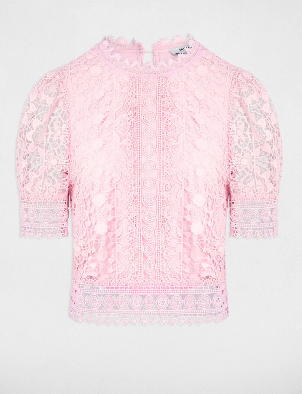 Blouse met korte kanten mouwen roze vrouw