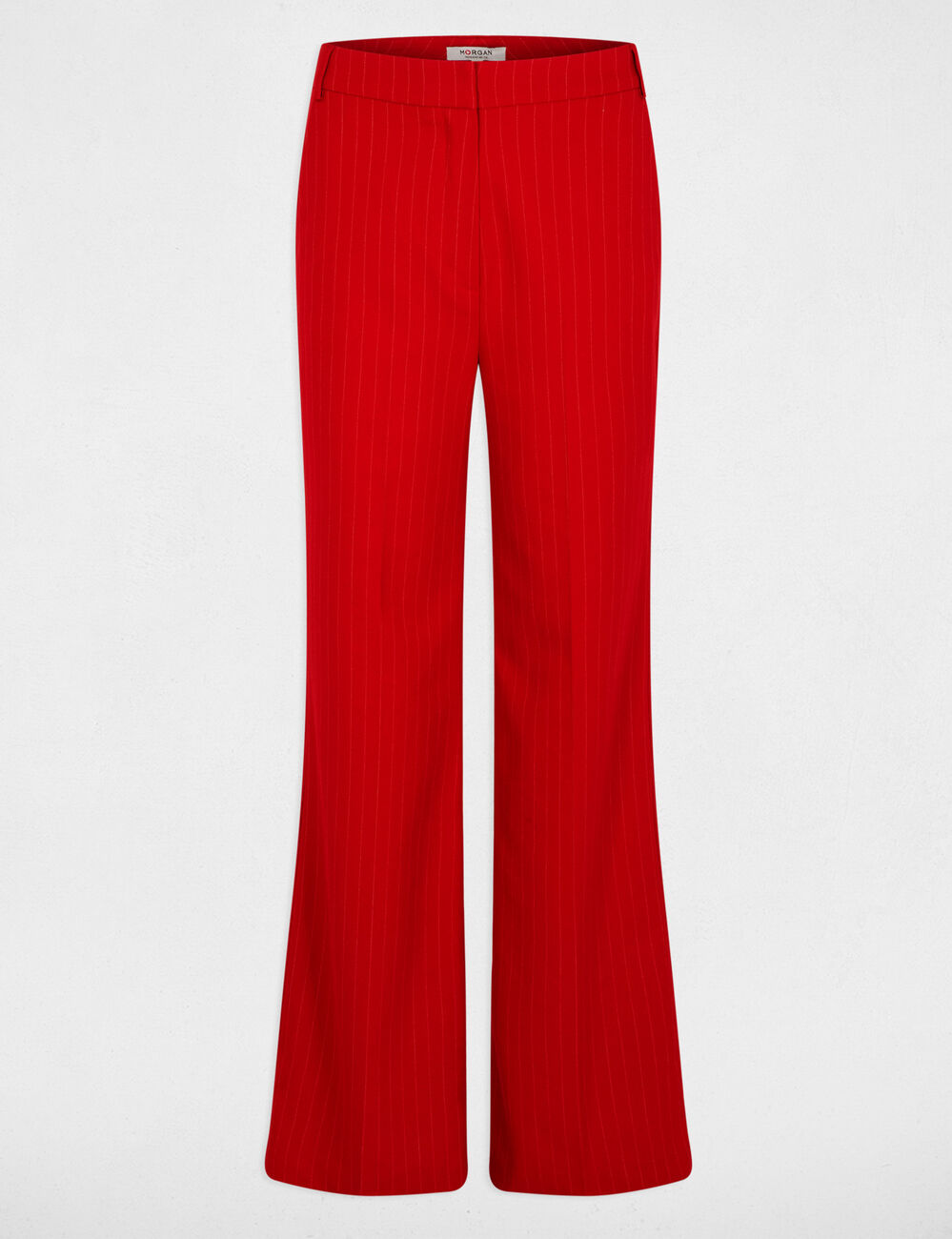 Hoge taille rechte broek rood vrouw
