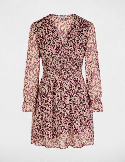 Robe courte ajustée multicolore femme