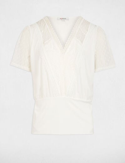T-shirt manches courtes blanc femme