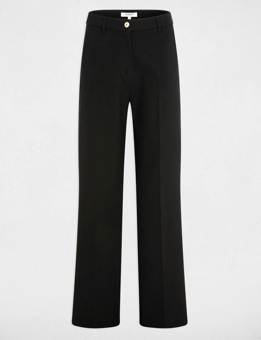 Pantalon droit taille haute noir femme