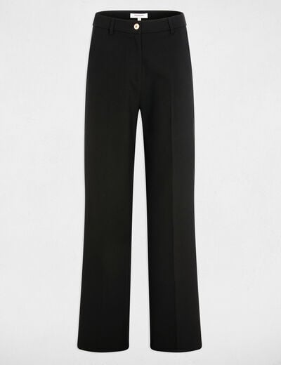 Pantalon droit taille haute noir femme