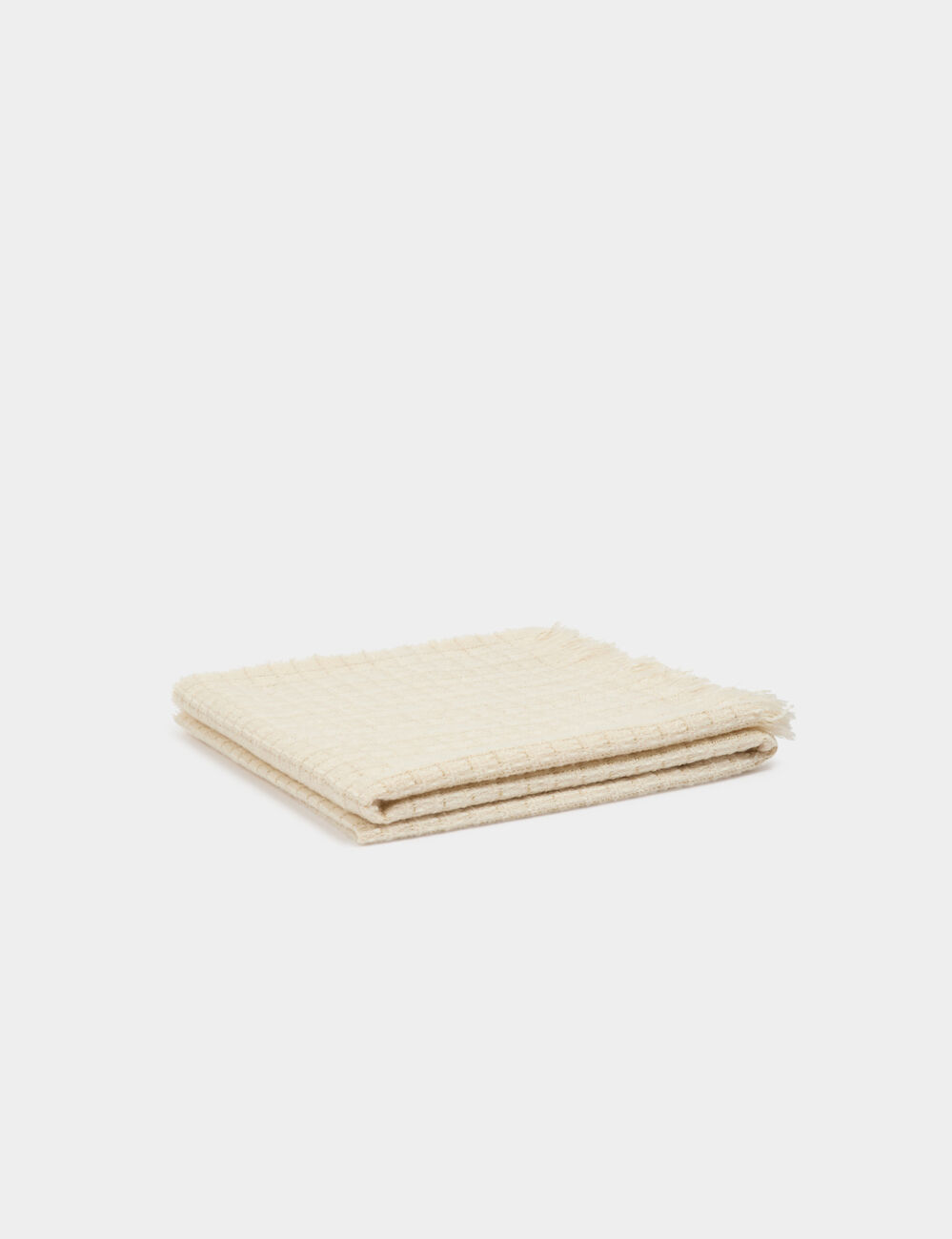 Tweed sjaal ivoor vrouw