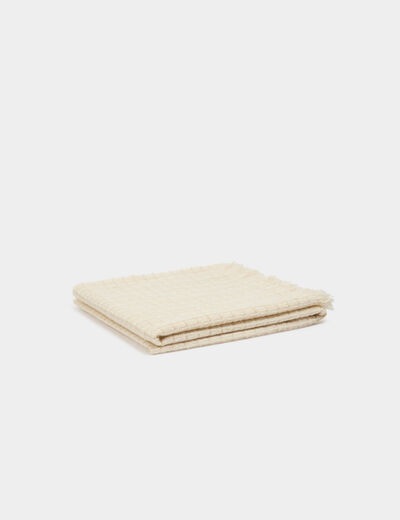 Écharpe tweed ivoire femme