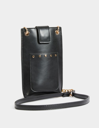 Telefoonpouch met studsdetails zwart vrouw
