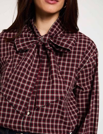 Blouse met lavalli&egrave;rekraag meerkleurig vrouw