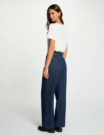 t shirt brode sequins blanc femme T-shirt brodé sequins blanc femme