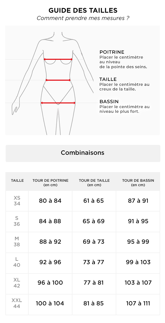 Guide des tailles combinaisons