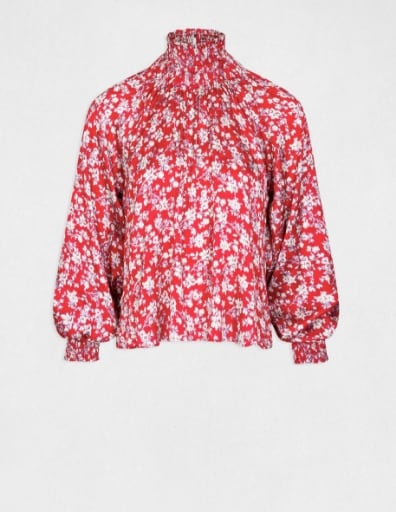 Blouse manches longues imprimé floral