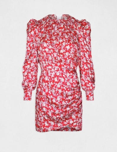Robe cintrée drapée imprimé floral