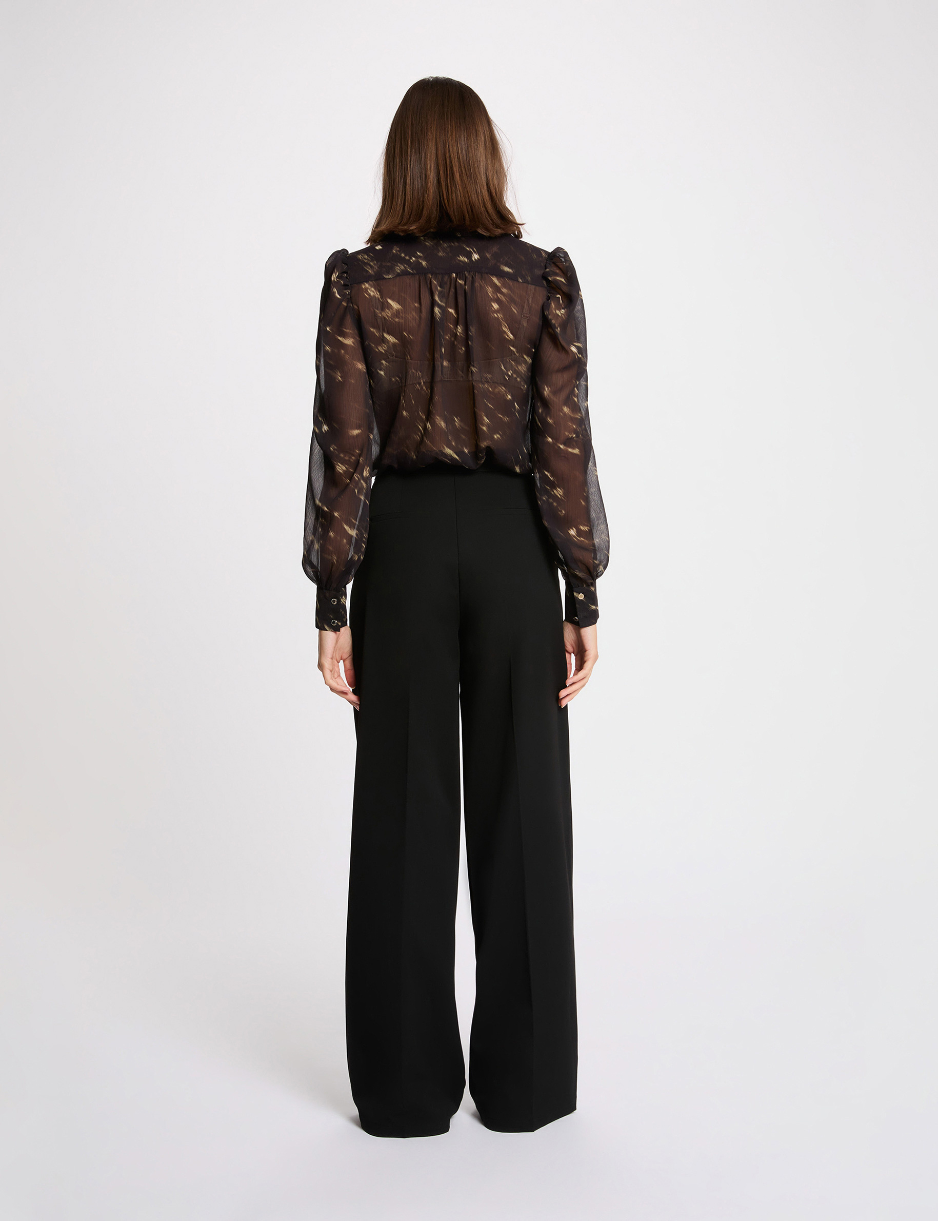 Blouse van voile met pofmouwen meerkleurig vrouw