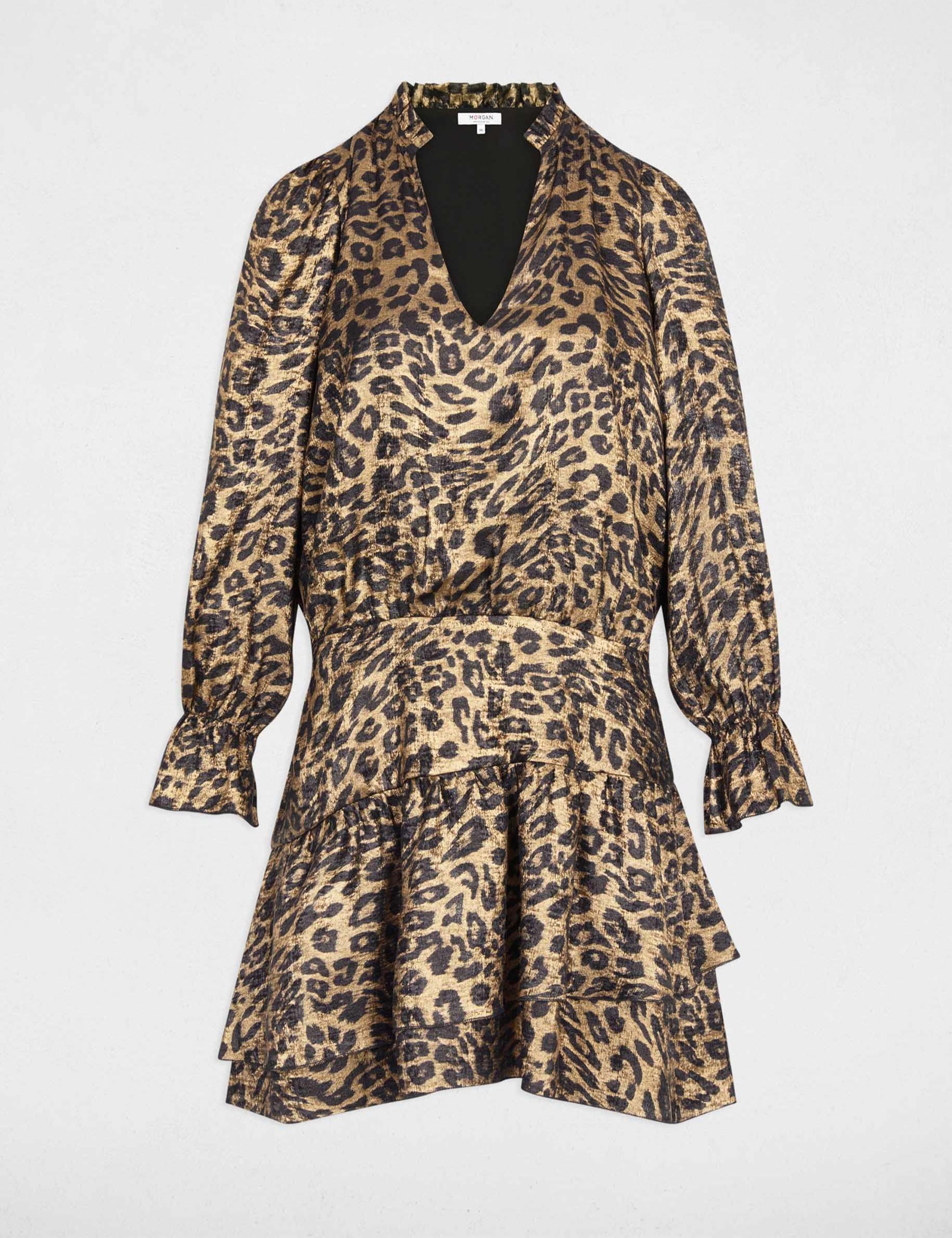 Robe courte ajustée multicolore femme
