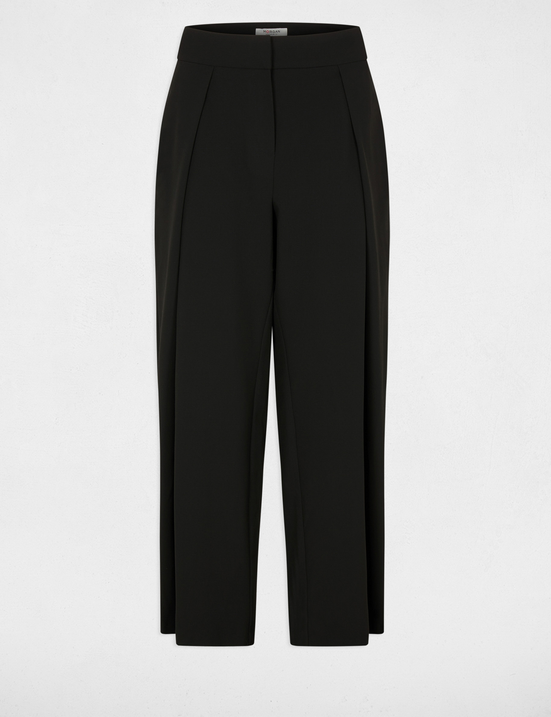 Hoge taille brede broek zwart vrouw