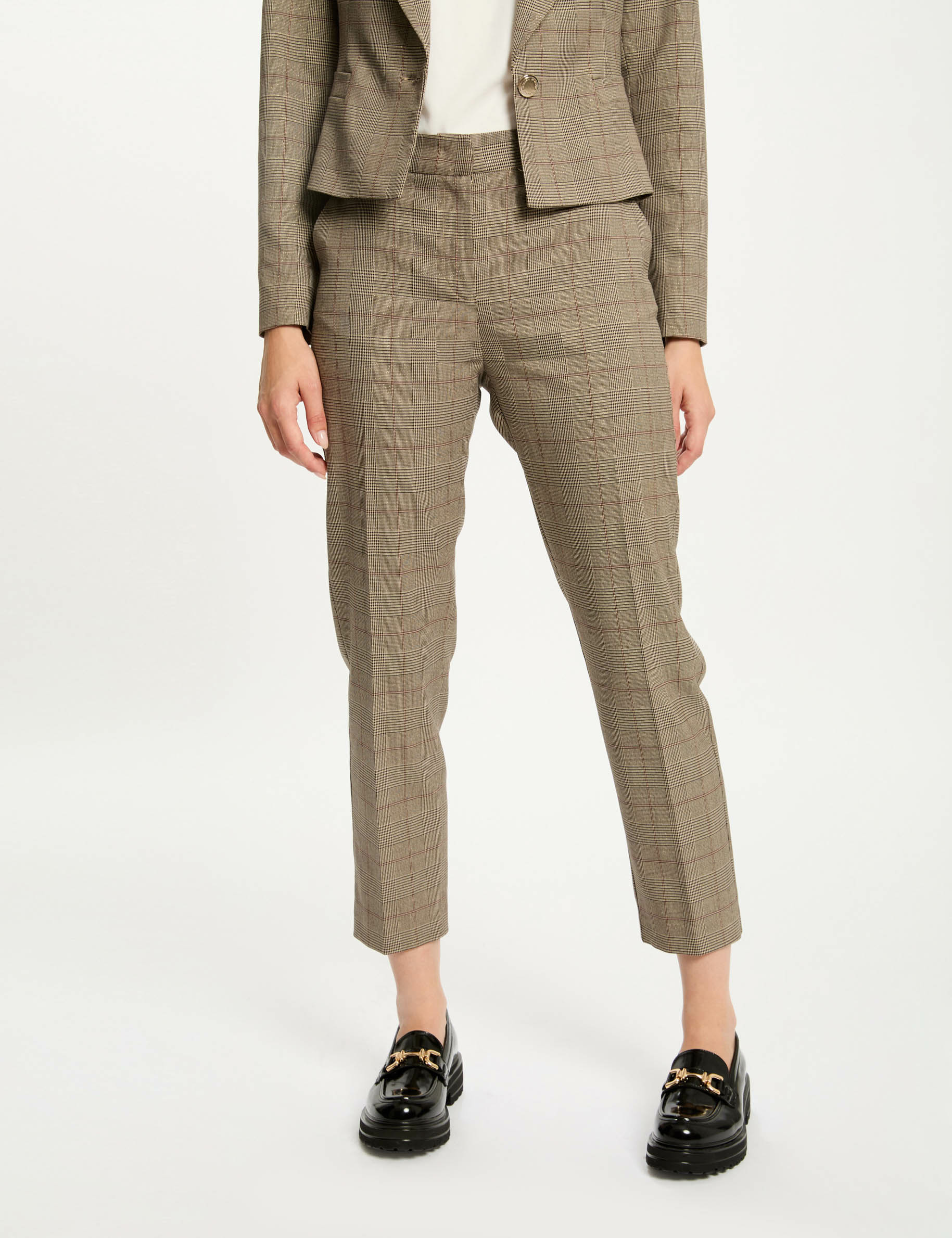 nauwsluitende geruite broek meerkleurig vrouw Nauwsluitende geruite broek meerkleurig vrouw