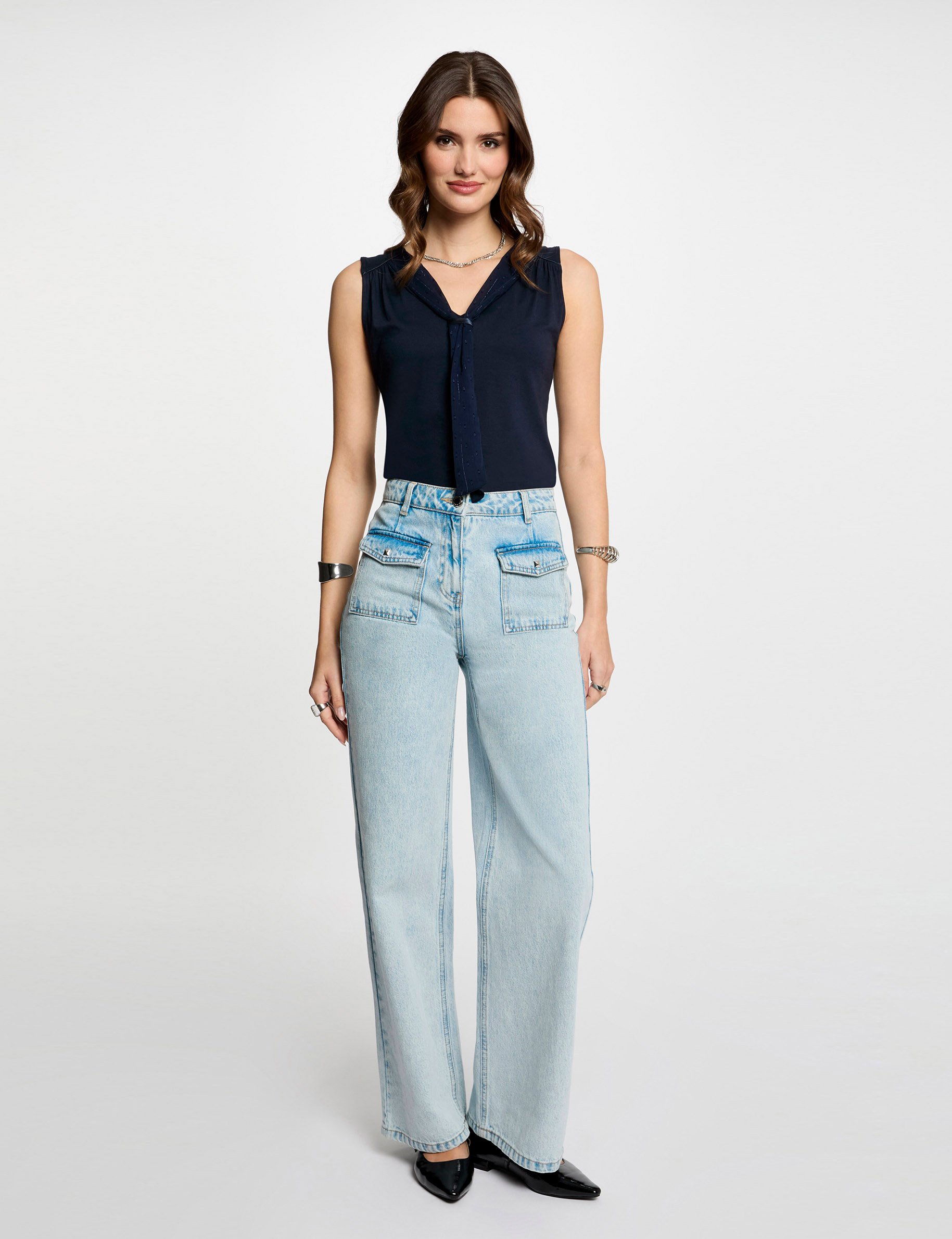 debardeur sans manches bleu marine femme Débardeur sans manches bleu marine femme