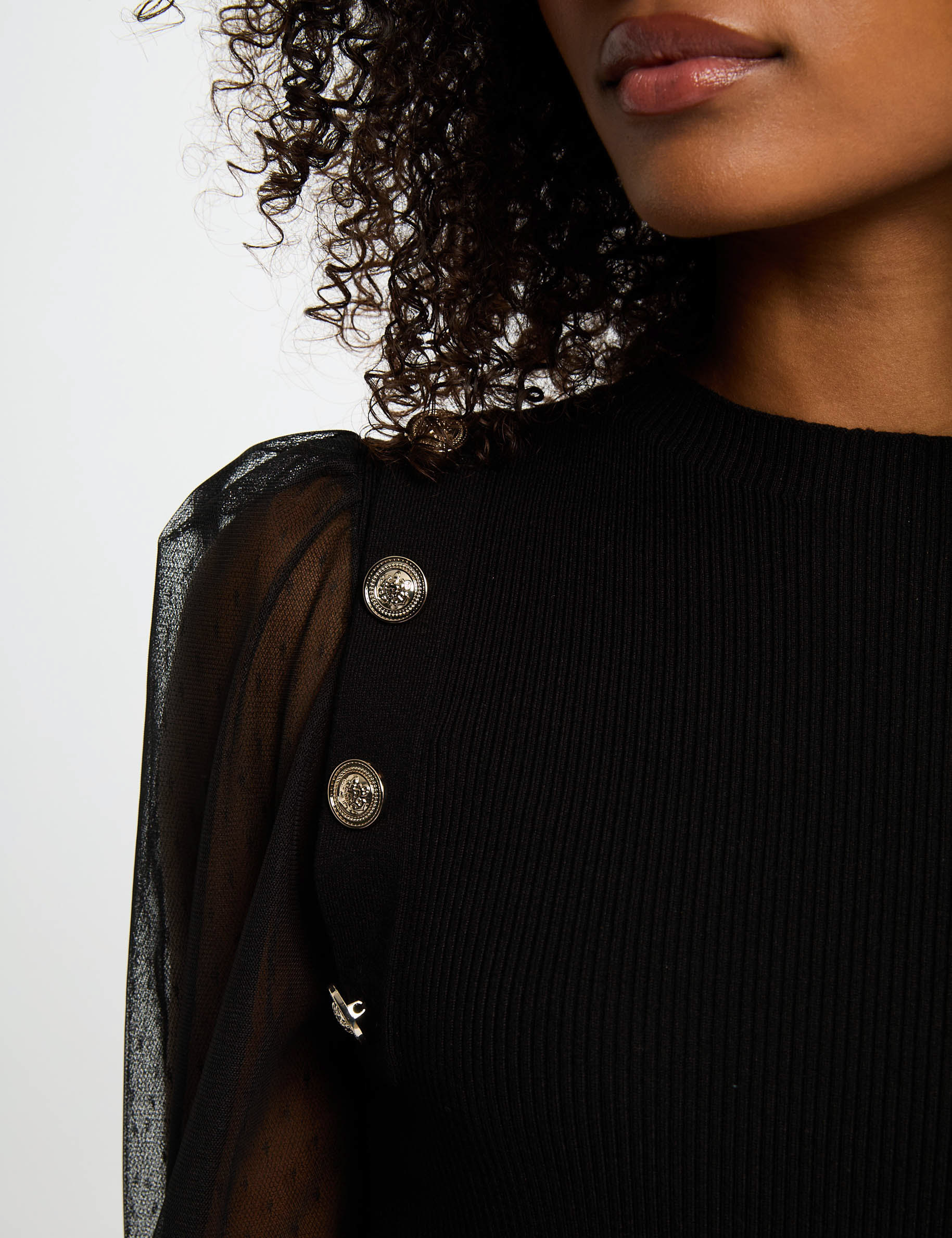 pull col montant noir femme Pull col montant noir femme