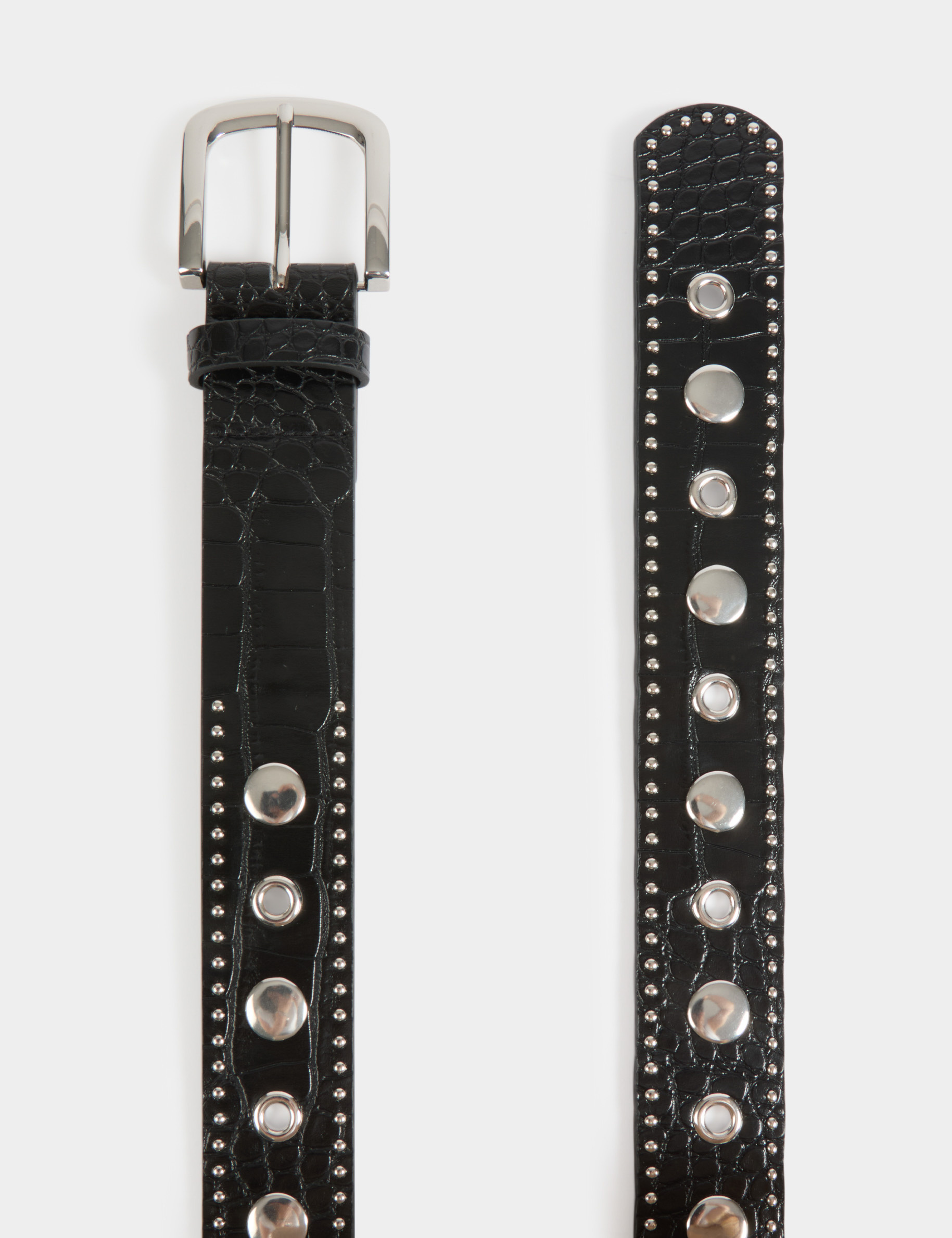 Ceinture cloutée noir femme