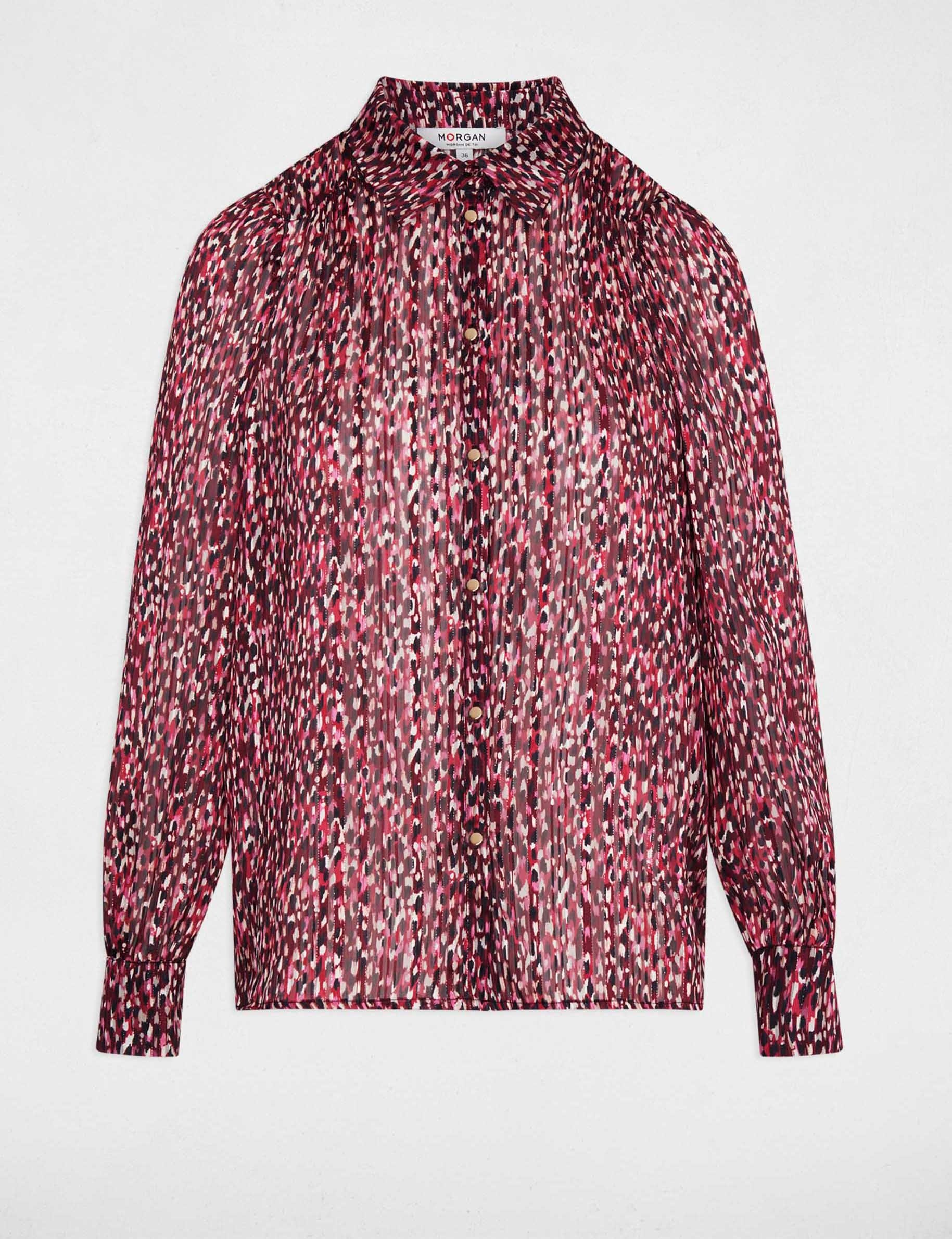 Chemise voile imprimée multicolore femme