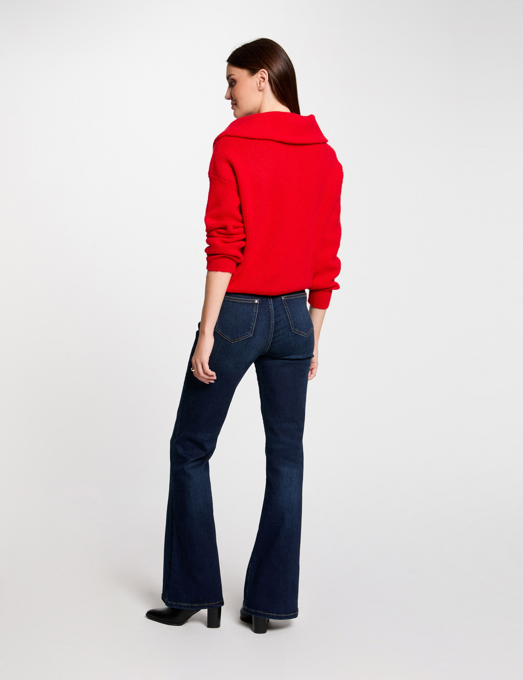 pull col camionneur rouge femme Pull col camionneur rouge femme