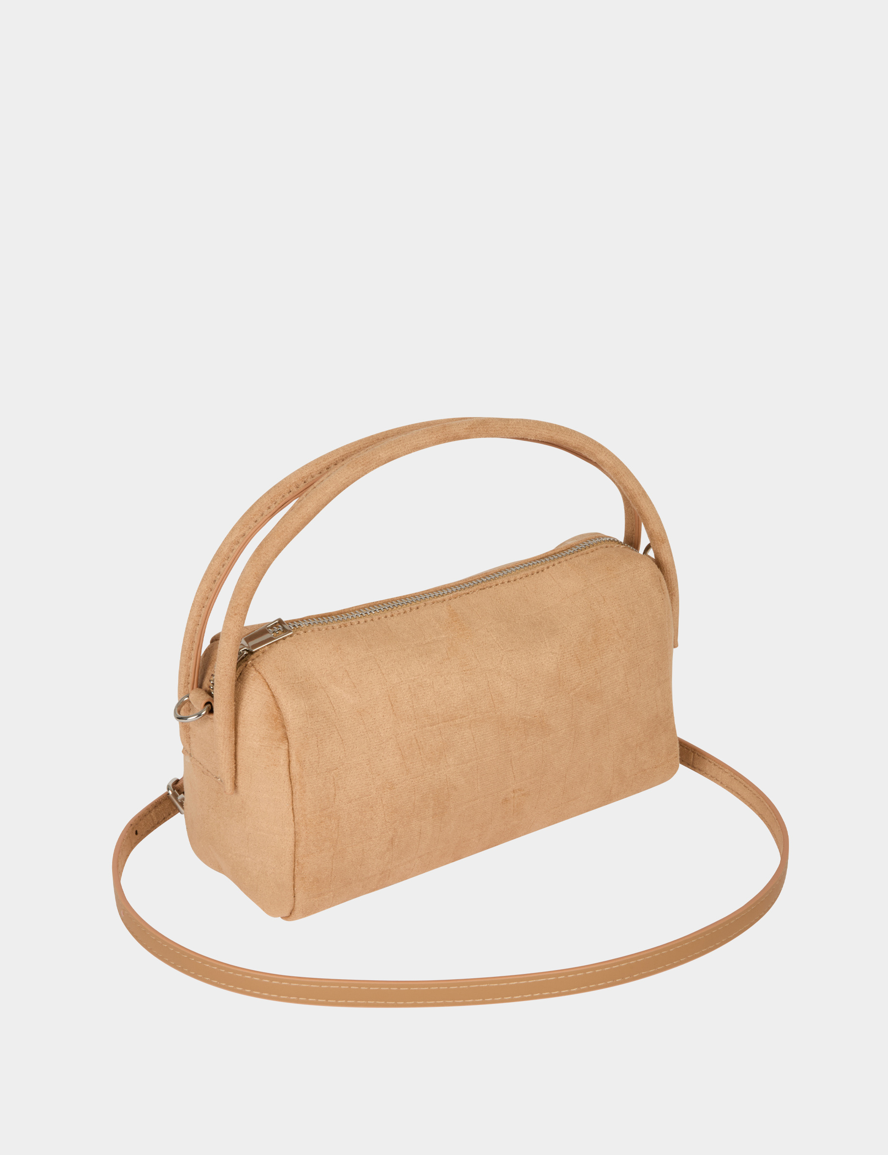 Schoudertas van imitatieleer beige vrouw