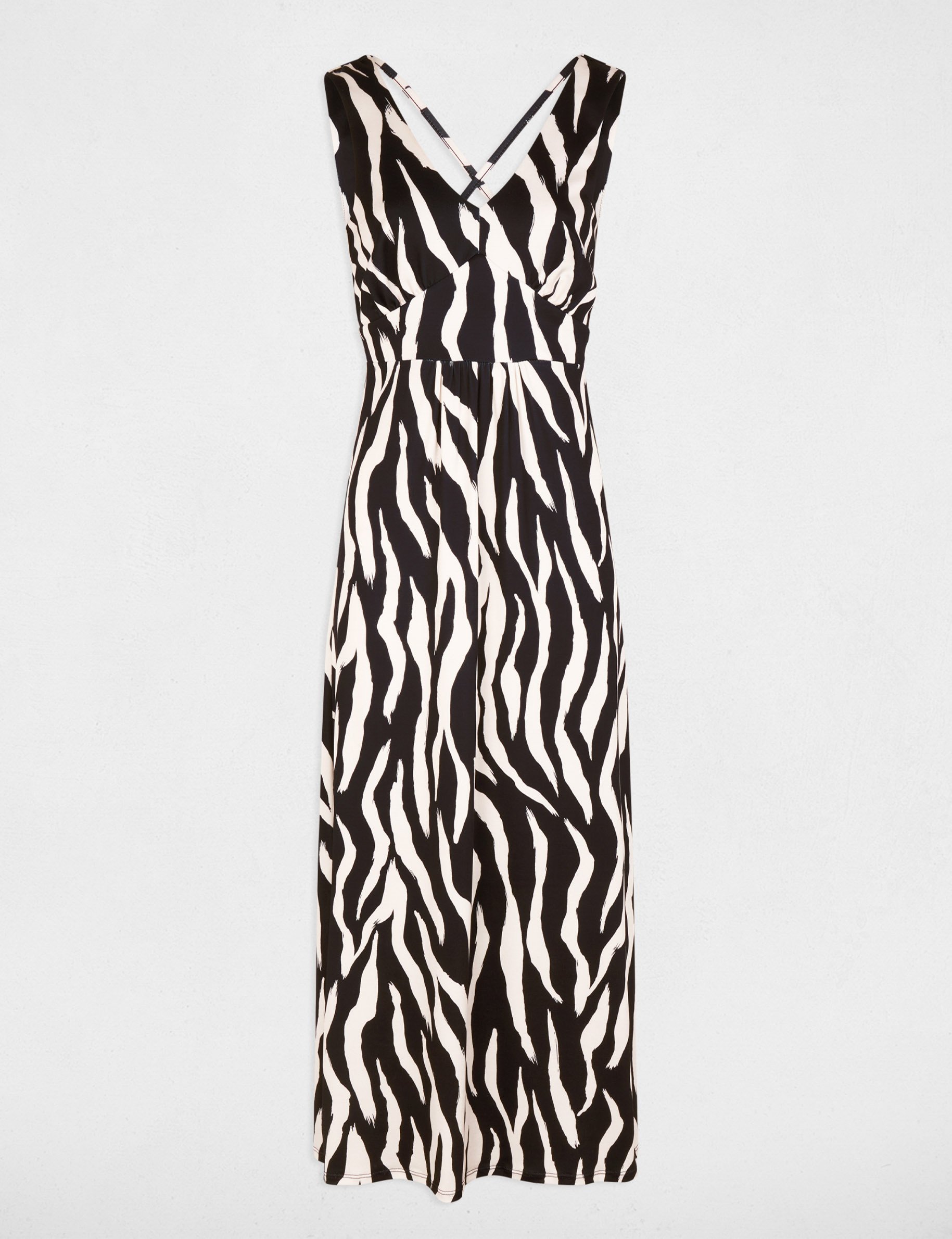 Robe longue d&eacute;collet&eacute; multicolore femme