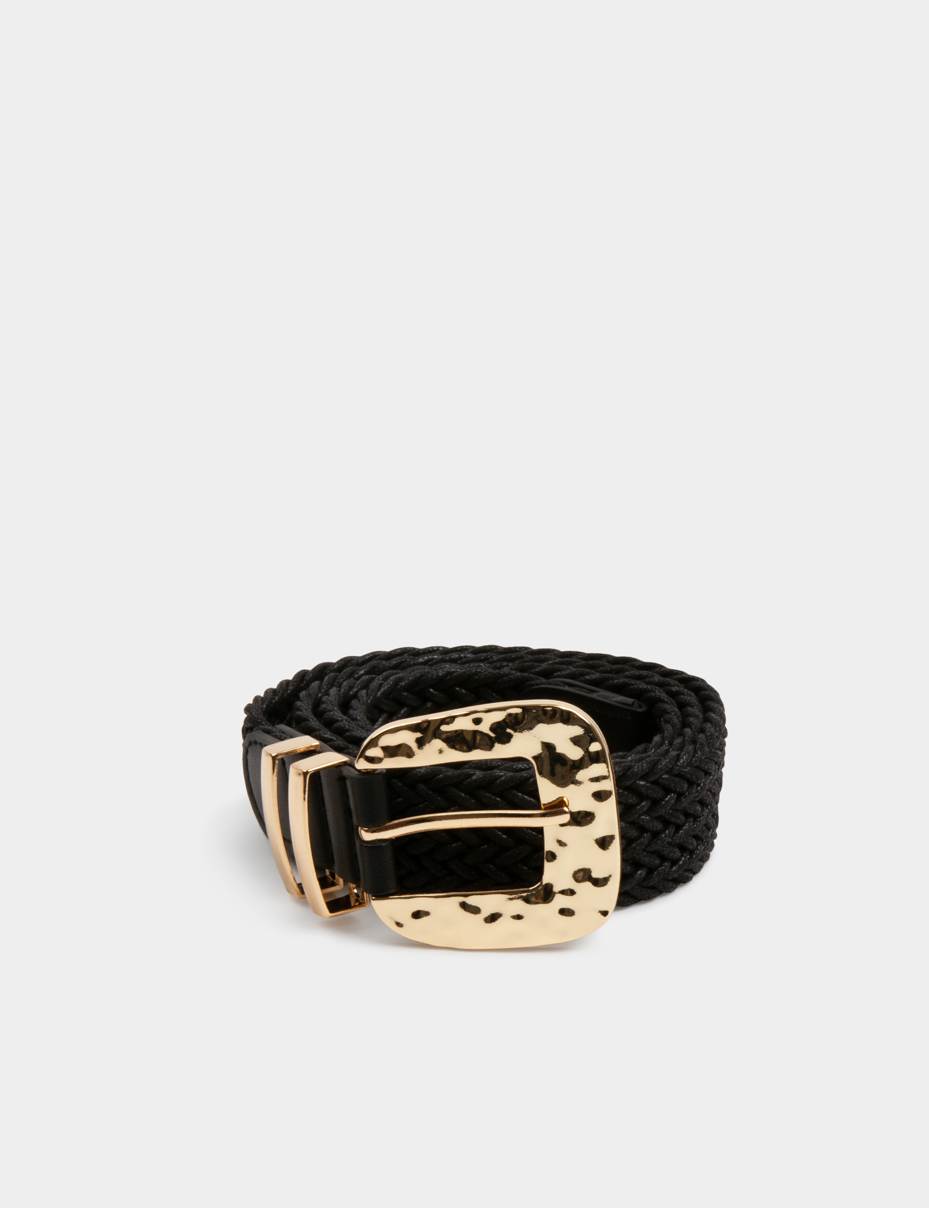 Ceinture tressée noir femme