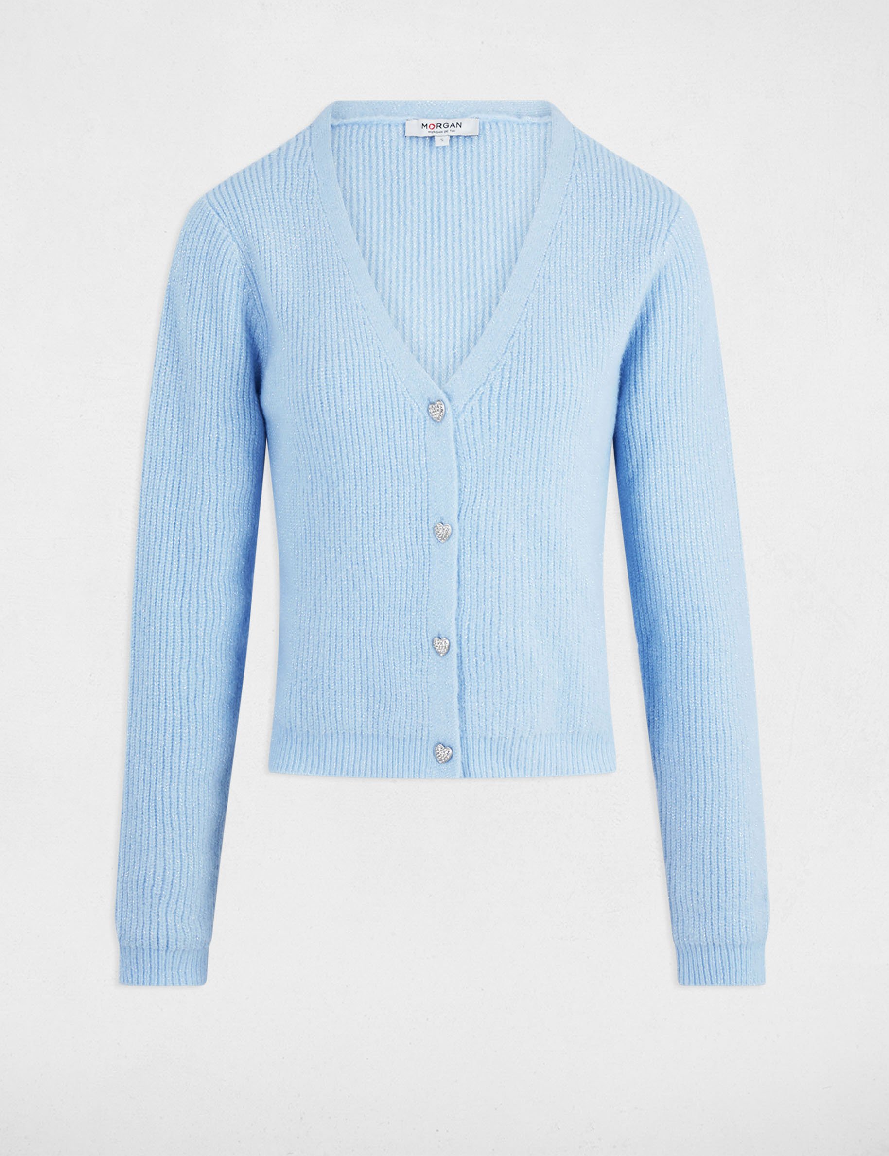 gilet col en v bleu ciel femme Gilet col en V bleu ciel femme