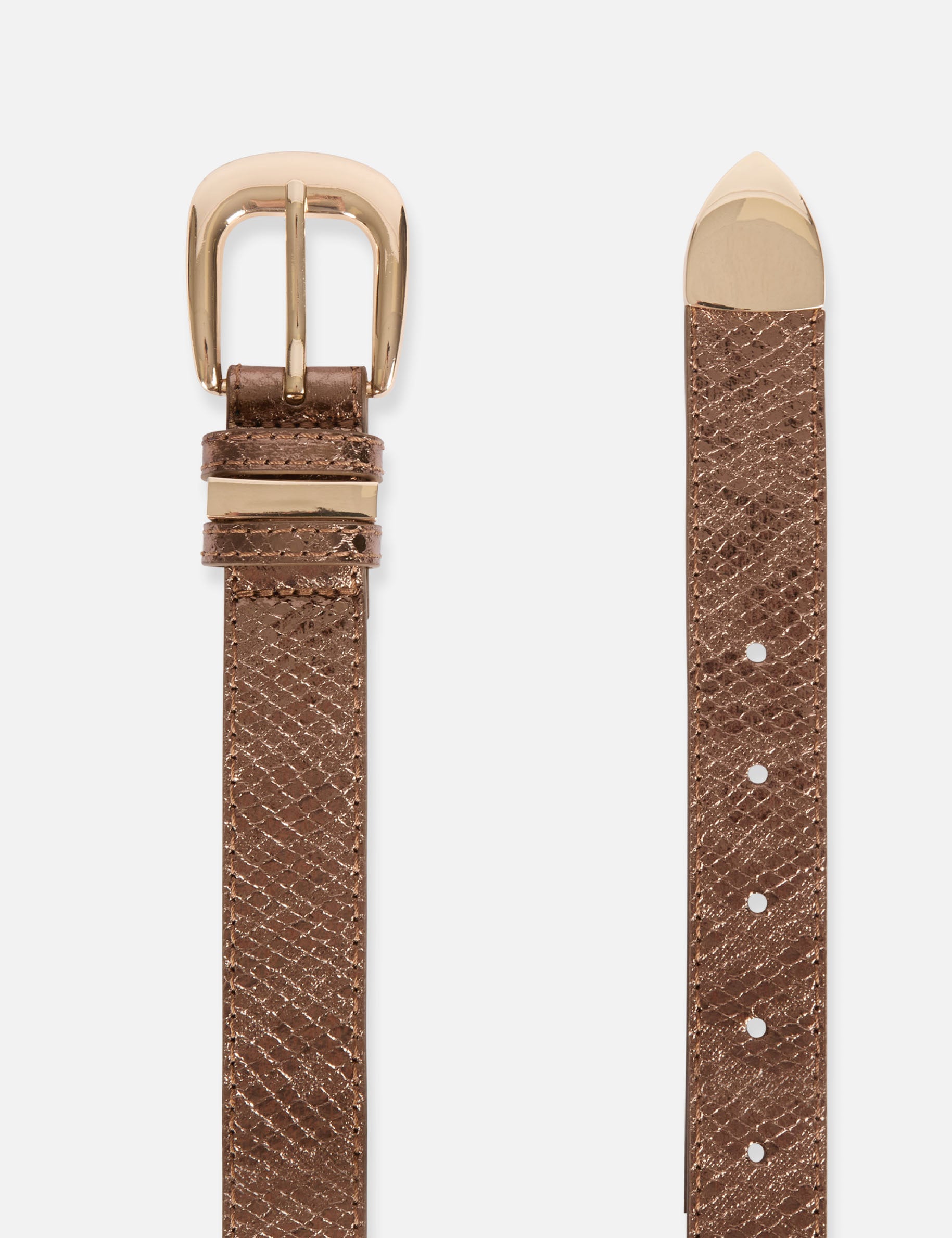 Riem met dierenprint couleur cuivre vrouw