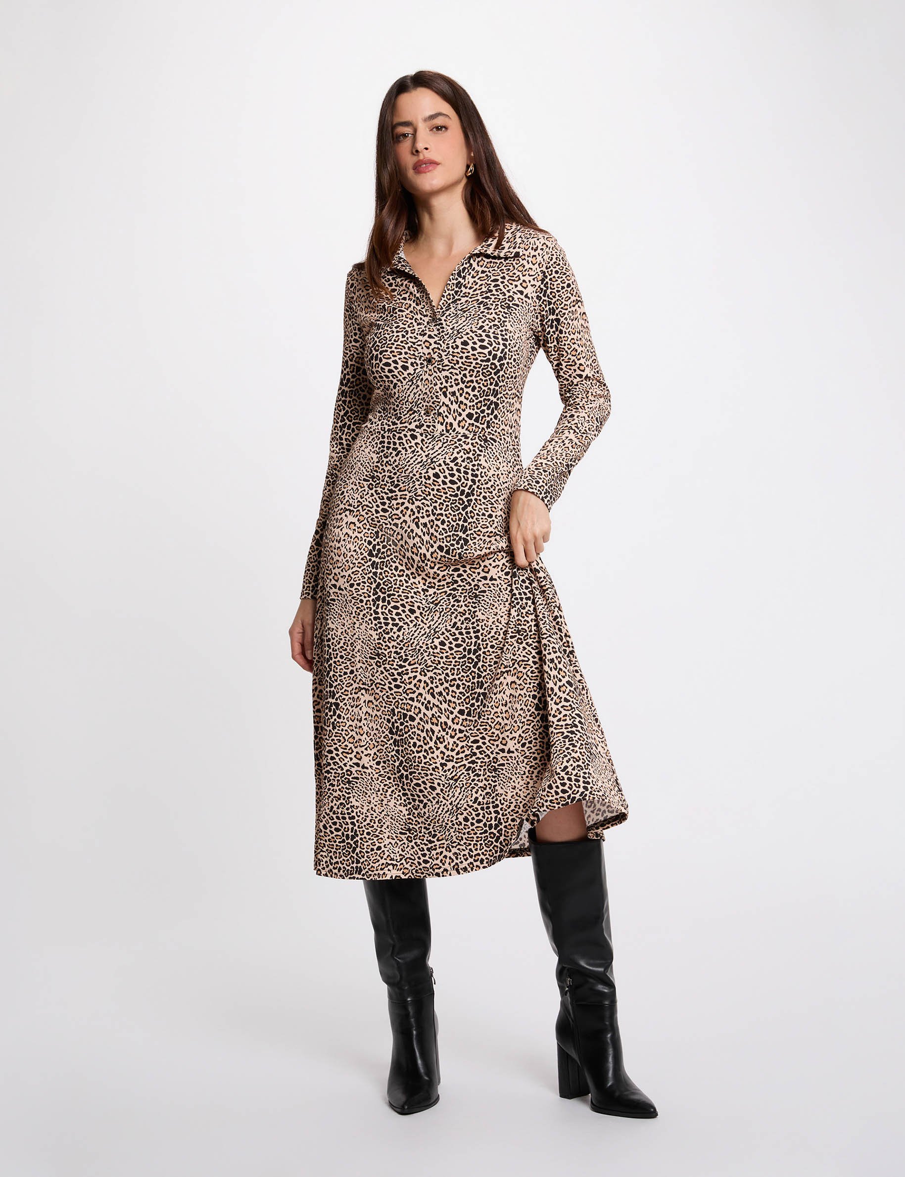 Bedrukte overhemdjurk meerkleurig vrouw