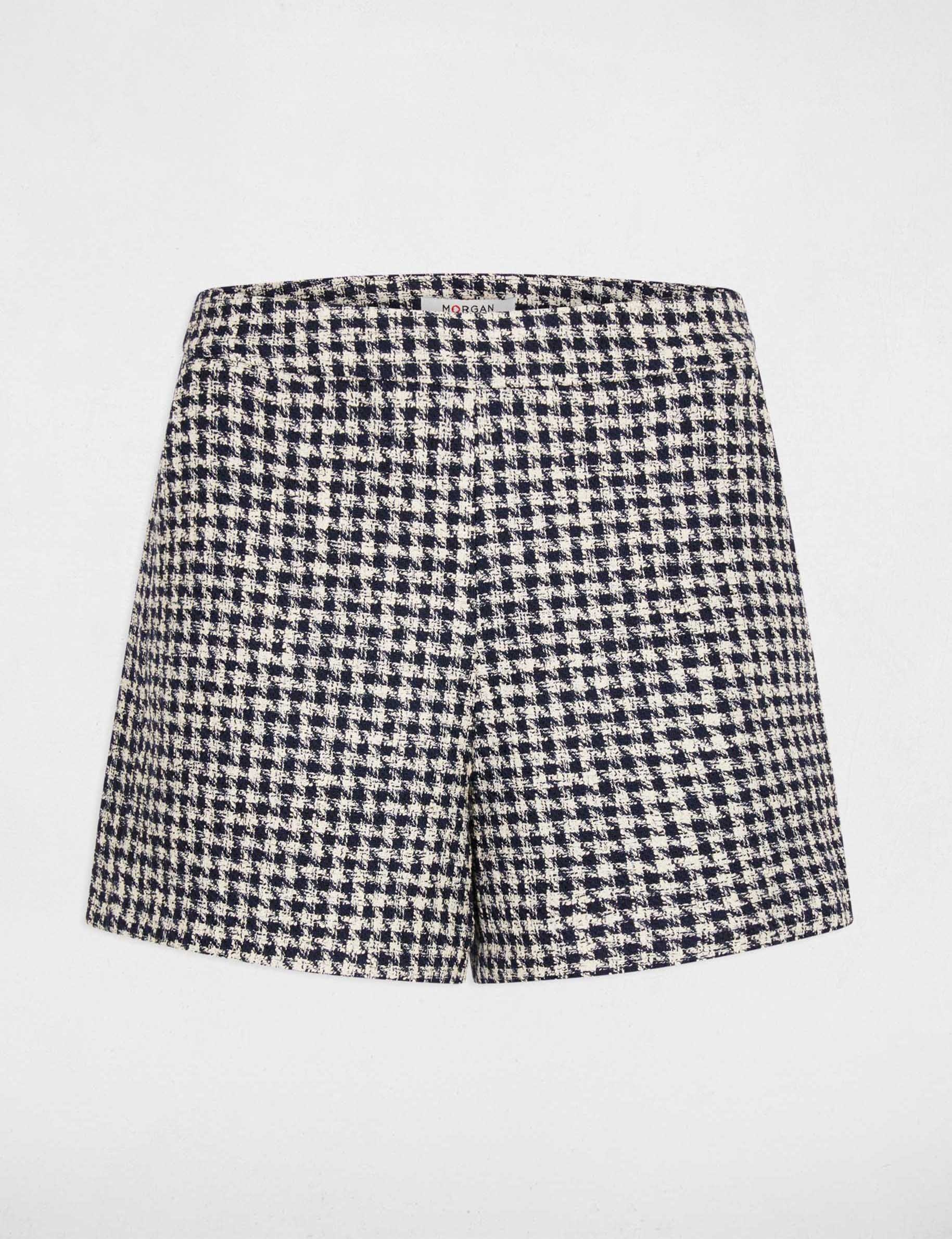 short tweed taille haute multicolore femme Short tweed taille haute multicolore femme