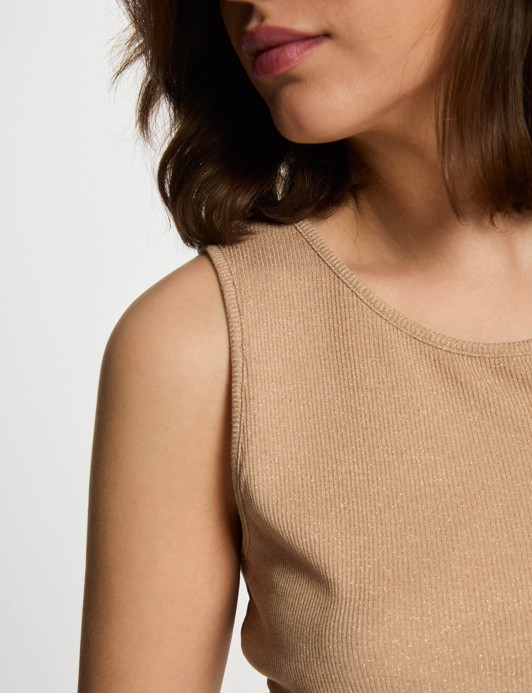 Débardeur sans manches marron clair femme