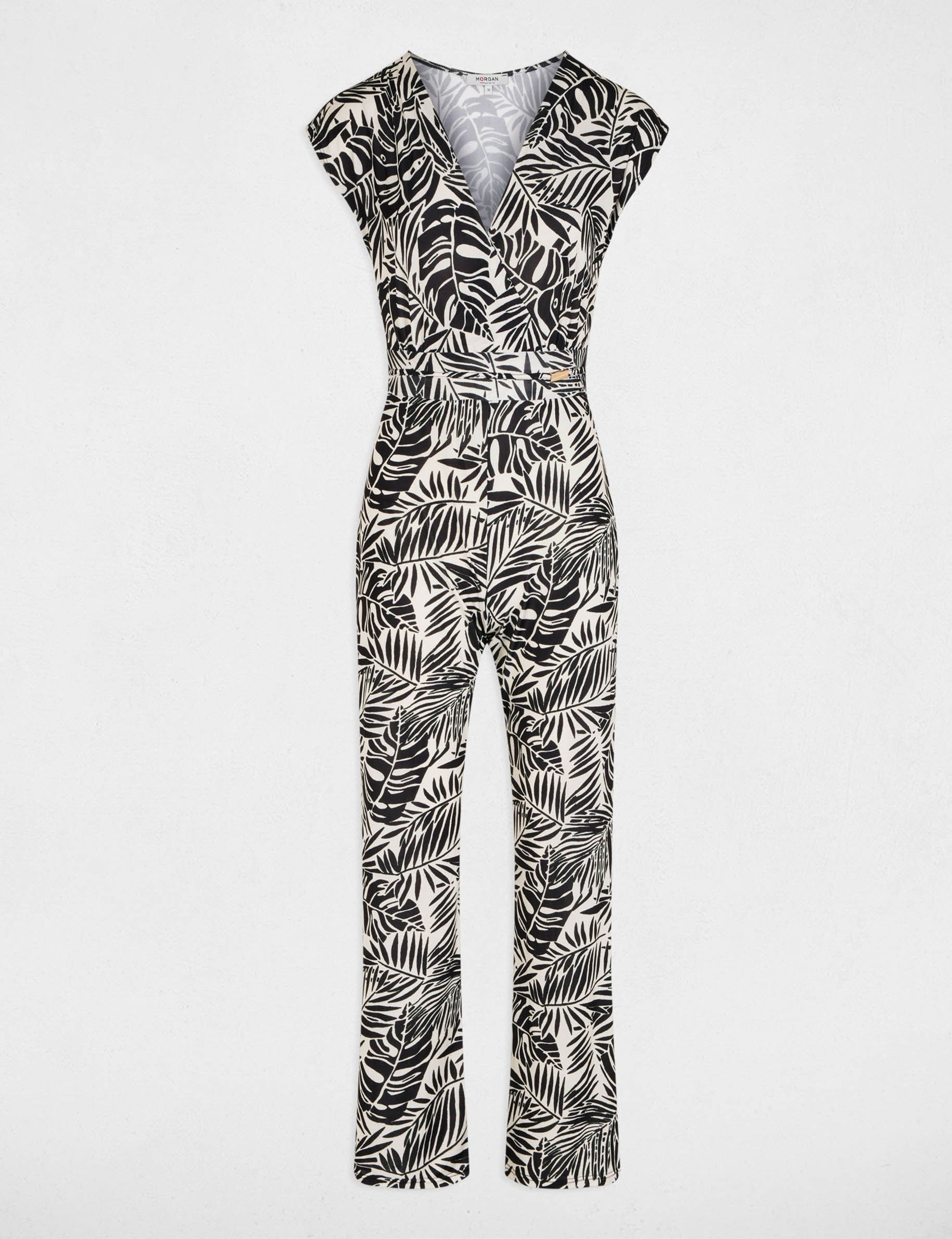 Nauwsluitende jumpsuit met decollet&eacute; meerkleurig vrouw