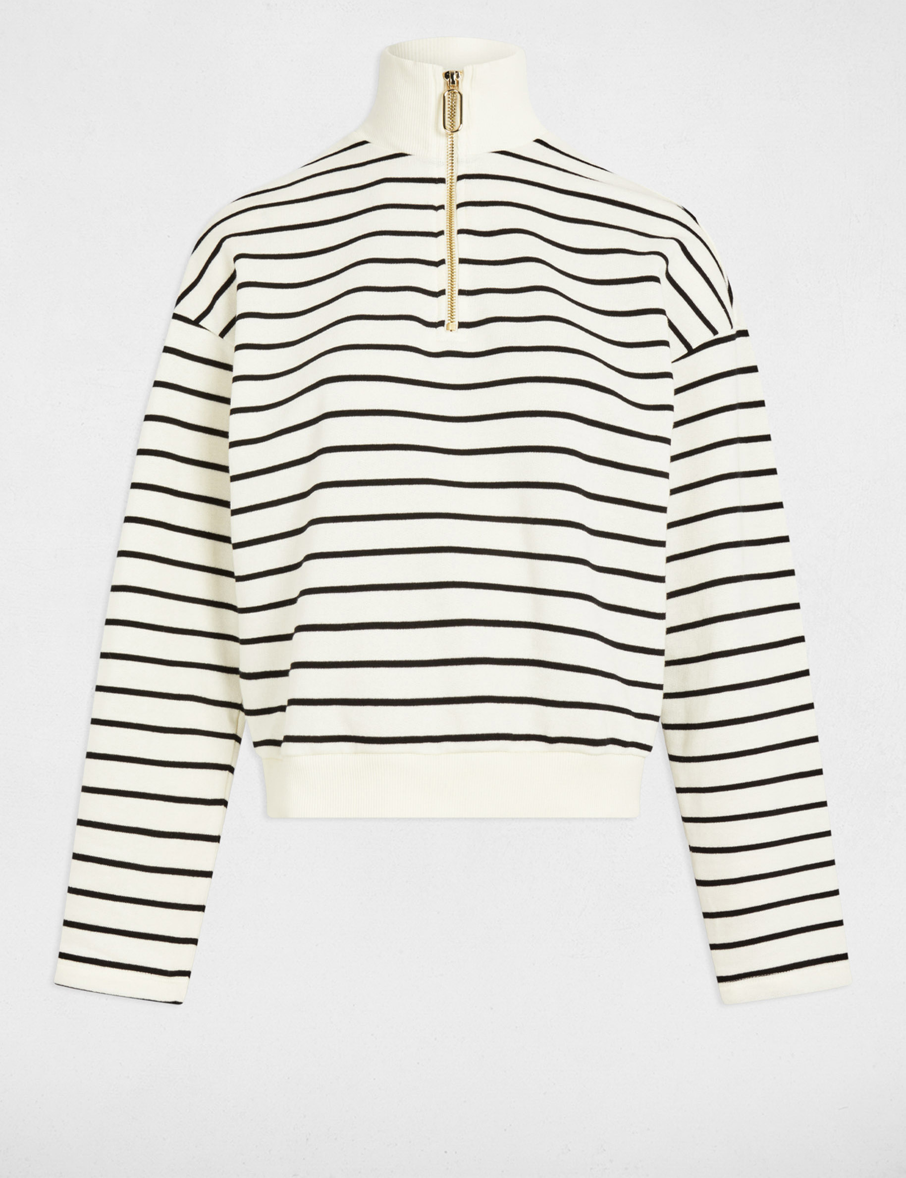 sweat manches longues raye blanc femme Sweat manches longues rayé blanc femme