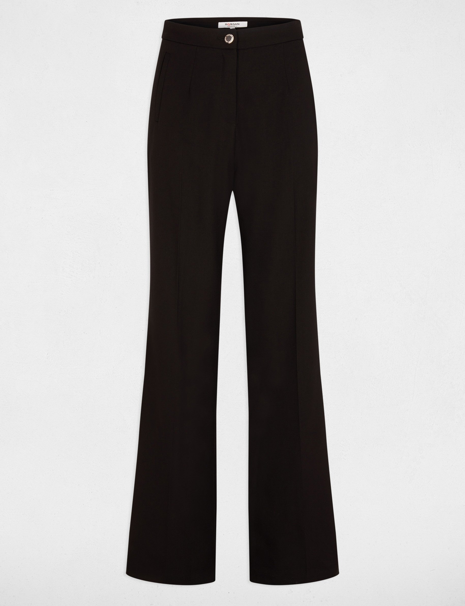 pantalon flare a pinces noir femme Pantalon flare à pinces noir femme