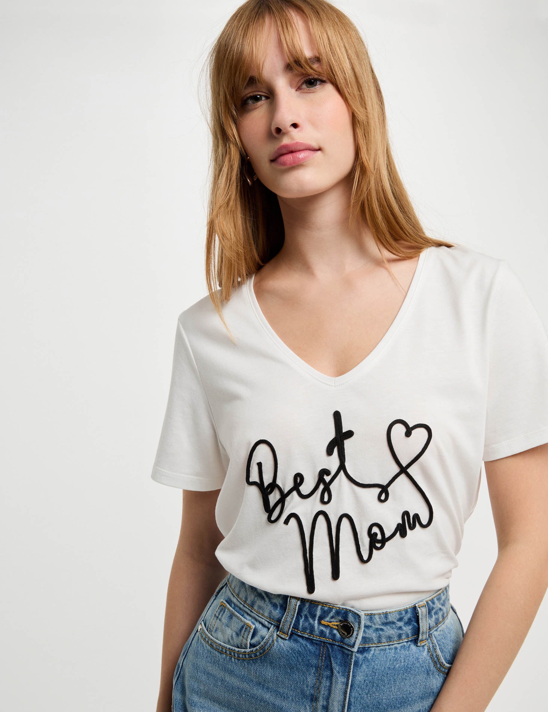t shirt a inscription blanc femme T-shirt à inscription blanc femme
