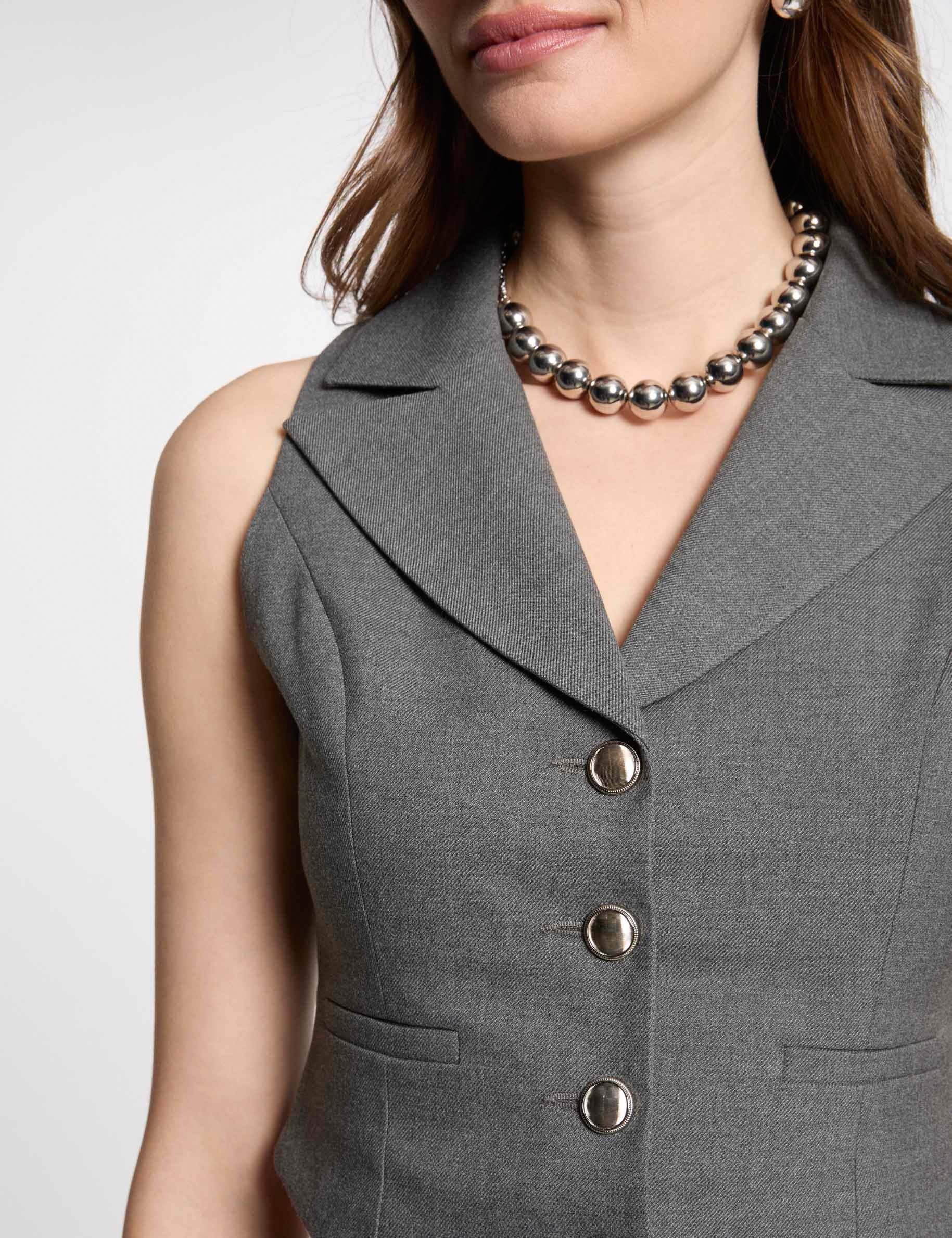 aansluitend mouwloos gilet gris clair vrouw Aansluitend mouwloos gilet gris clair vrouw