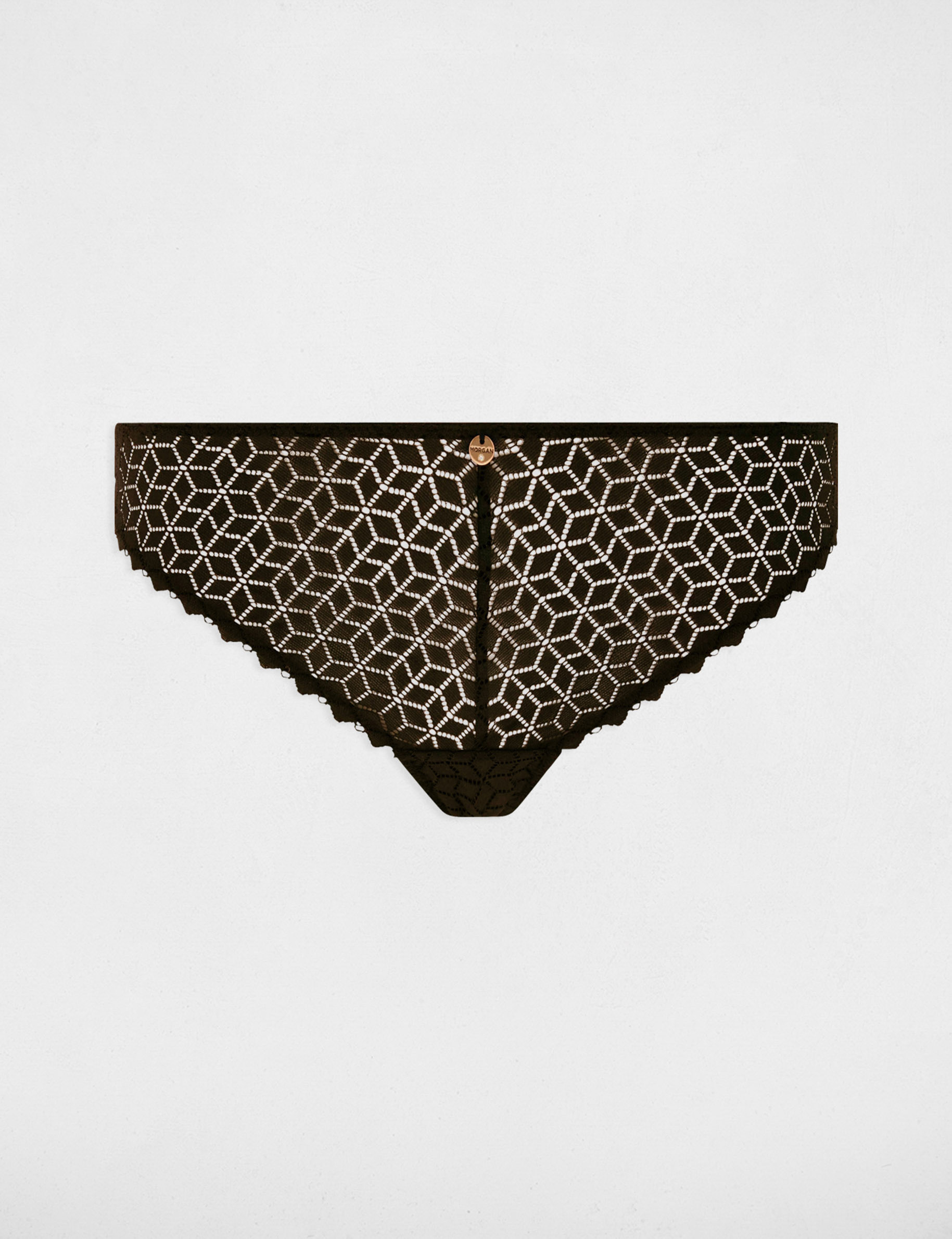 Tanga en dentelle noir femme