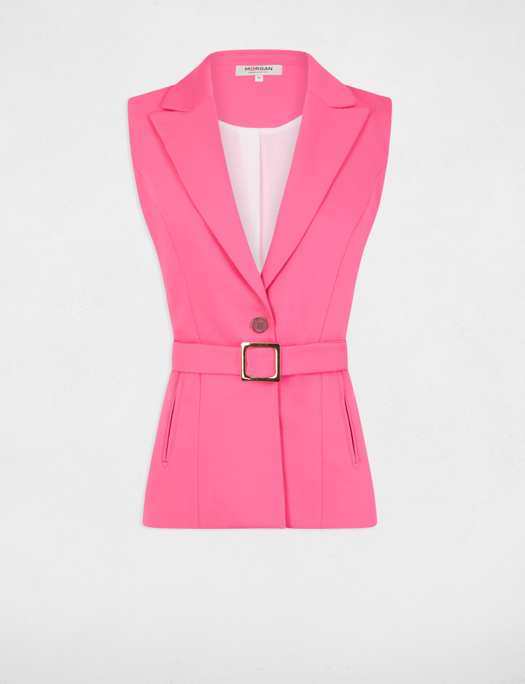 veste courte sans manches rose femme Veste courte sans manches rose femme
