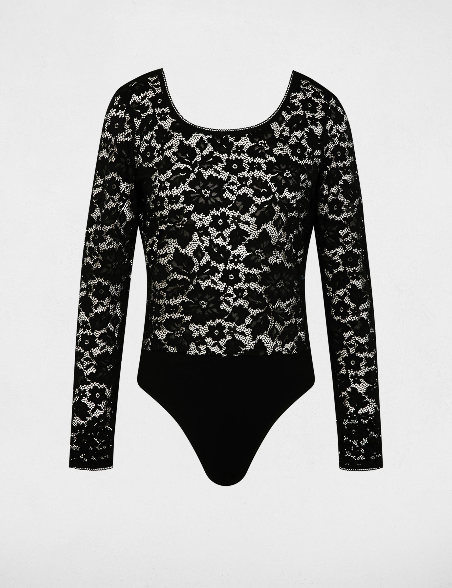 body dentelle decollete noir femme zwart vrouw