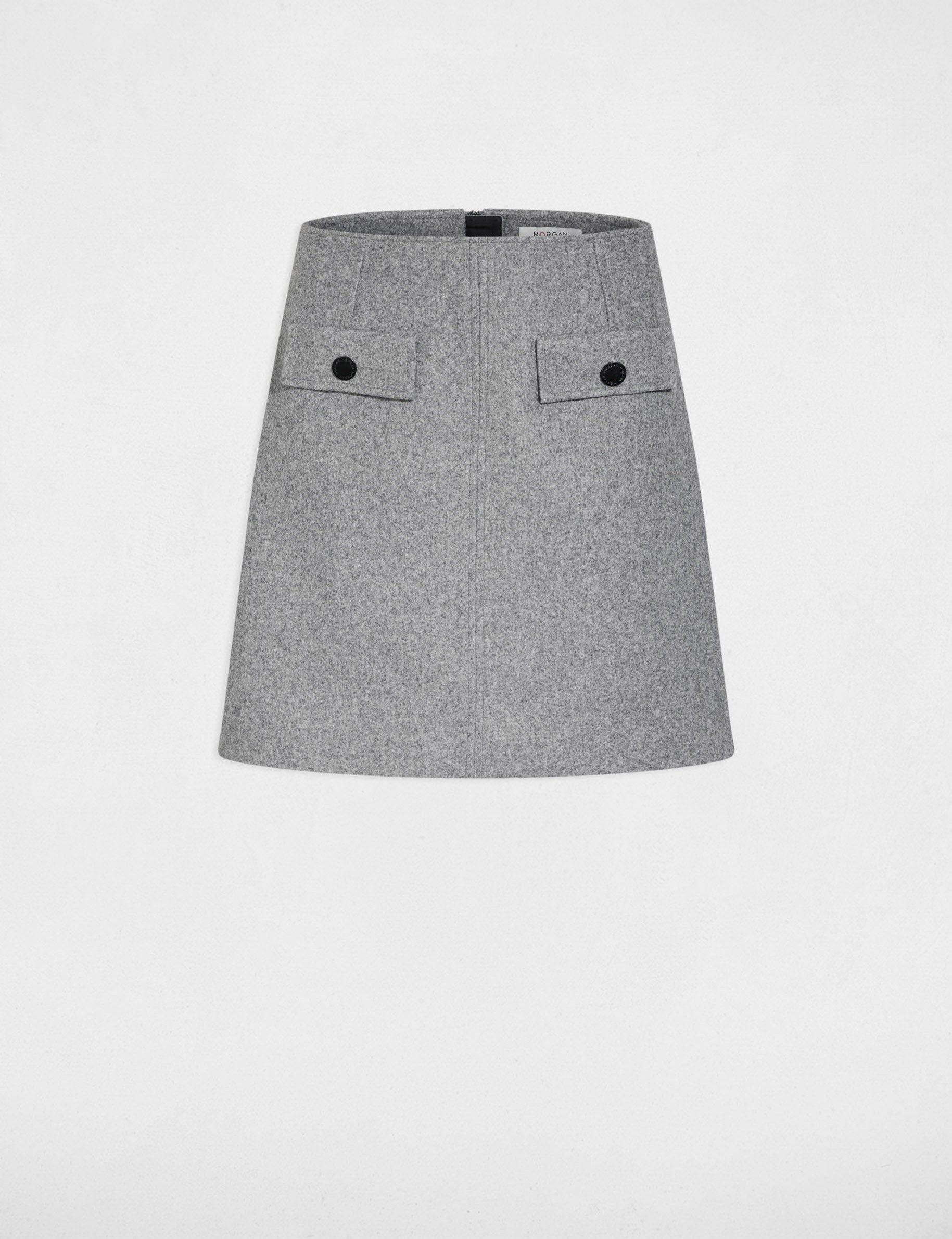 Korte, aansluitende rok mediumgrijs vrouw